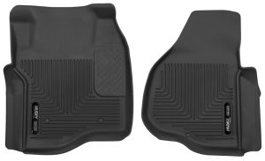 Ford F-350 Super Duty Floor Liners - Front - Husky Liners - X-act Contour - Black - `11-`12